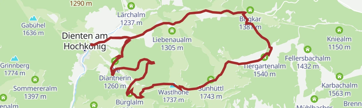 Route map: MTB Tour - Bürglalm Runde (Tour 4)